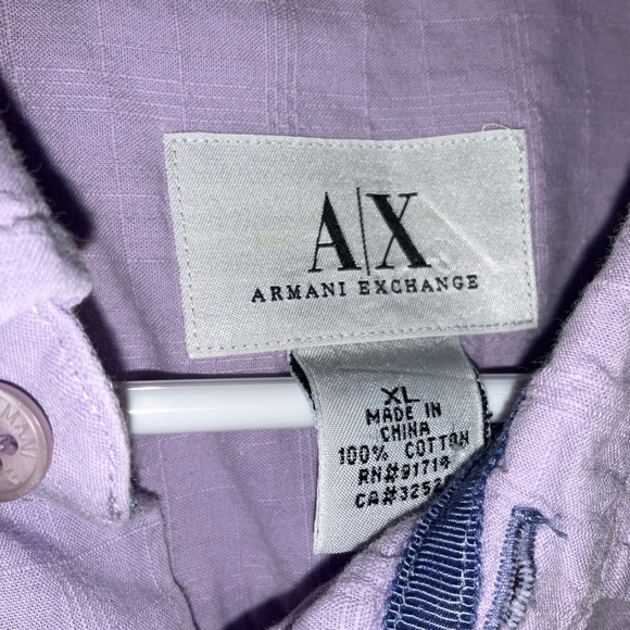 A|X ARMANI EXCHANGE Men's Button Up Short Sleeve Shirt - Picture 2 of 3